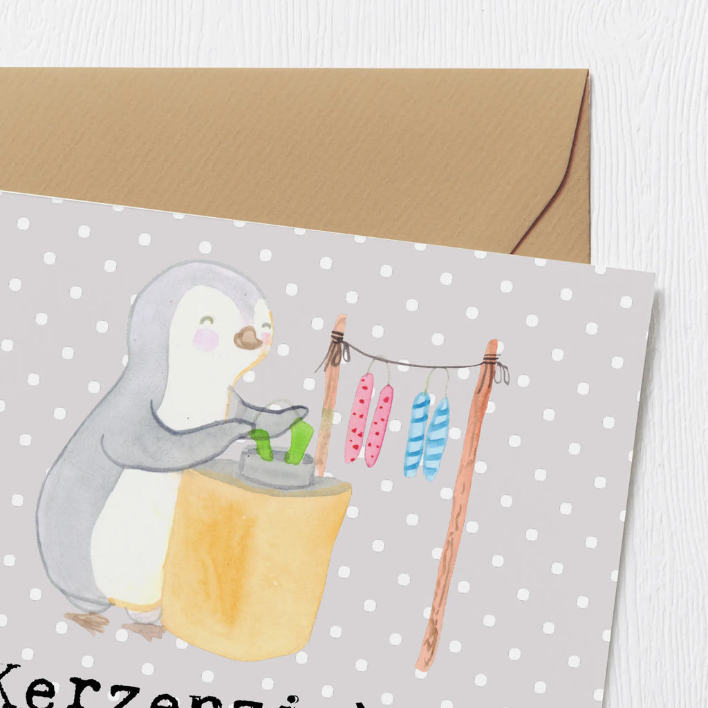 Deluxe Karte Pinguin Kerzenziehen Karte, Grußkarte, Klappkarte, Einladungskarte, Glückwunschkarte, Hochzeitskarte, Geburtstagskarte, Hochwertige Grußkarte, Hochwertige Klappkarte, Geschenk, Sport, Sportart, Hobby, Schenken, Danke, Dankeschön, Auszeichnung, Gewinn, Sportler, Kerzenziehen, Kerzen ziehen. DIY, Deko basteln