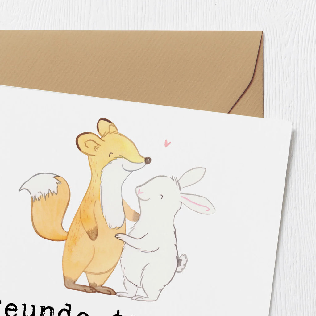 Deluxe Karte Fuchs Hase Freunde treffen Karte, Grußkarte, Klappkarte, Einladungskarte, Glückwunschkarte, Hochzeitskarte, Geburtstagskarte, Hochwertige Grußkarte, Hochwertige Klappkarte, Geschenk, Sport, Sportart, Hobby, Schenken, Danke, Dankeschön, Auszeichnung, Gewinn, Sportler, Freunde treffen