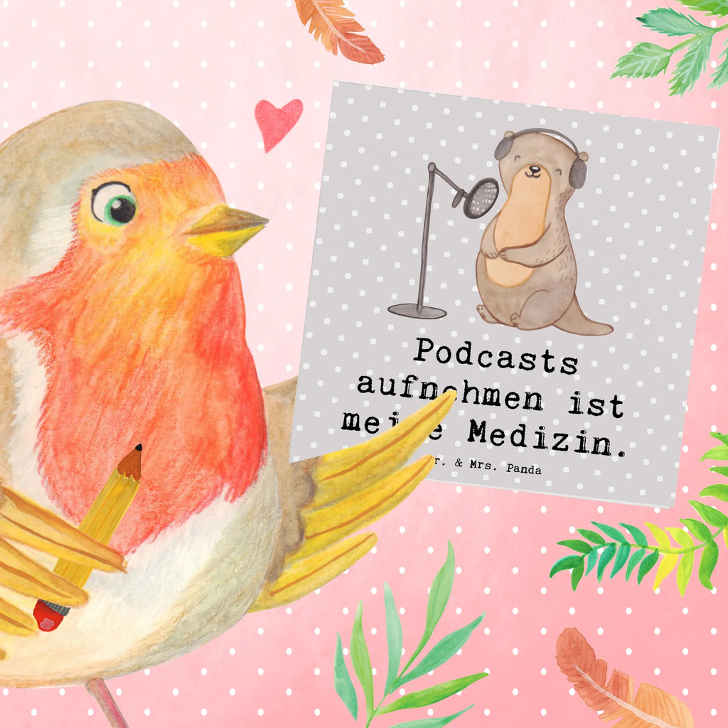 Deluxe Karte Otter Podcast aufnehmen Karte, Grußkarte, Klappkarte, Einladungskarte, Glückwunschkarte, Hochzeitskarte, Geburtstagskarte, Hochwertige Grußkarte, Hochwertige Klappkarte, Geschenk, Sport, Sportart, Hobby, Schenken, Danke, Dankeschön, Auszeichnung, Gewinn, Sportler, Podcast aufnehmen, Podcast produzieren, Podcasterin, Podcaster