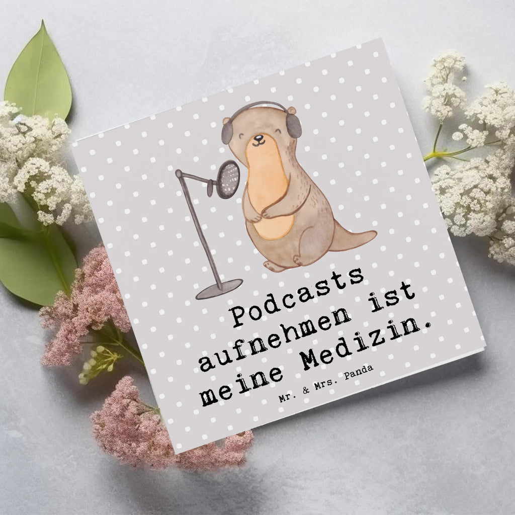 Deluxe Karte Otter Podcast aufnehmen Karte, Grußkarte, Klappkarte, Einladungskarte, Glückwunschkarte, Hochzeitskarte, Geburtstagskarte, Hochwertige Grußkarte, Hochwertige Klappkarte, Geschenk, Sport, Sportart, Hobby, Schenken, Danke, Dankeschön, Auszeichnung, Gewinn, Sportler, Podcast aufnehmen, Podcast produzieren, Podcasterin, Podcaster