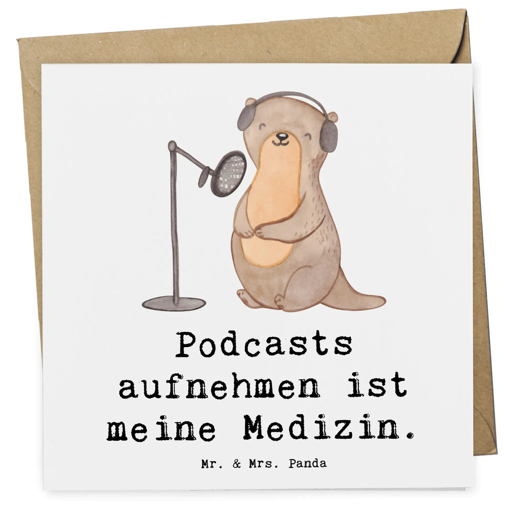 Deluxe Karte Otter Podcast aufnehmen Karte, Grußkarte, Klappkarte, Einladungskarte, Glückwunschkarte, Hochzeitskarte, Geburtstagskarte, Hochwertige Grußkarte, Hochwertige Klappkarte, Geschenk, Sport, Sportart, Hobby, Schenken, Danke, Dankeschön, Auszeichnung, Gewinn, Sportler, Podcast aufnehmen, Podcast produzieren, Podcasterin, Podcaster