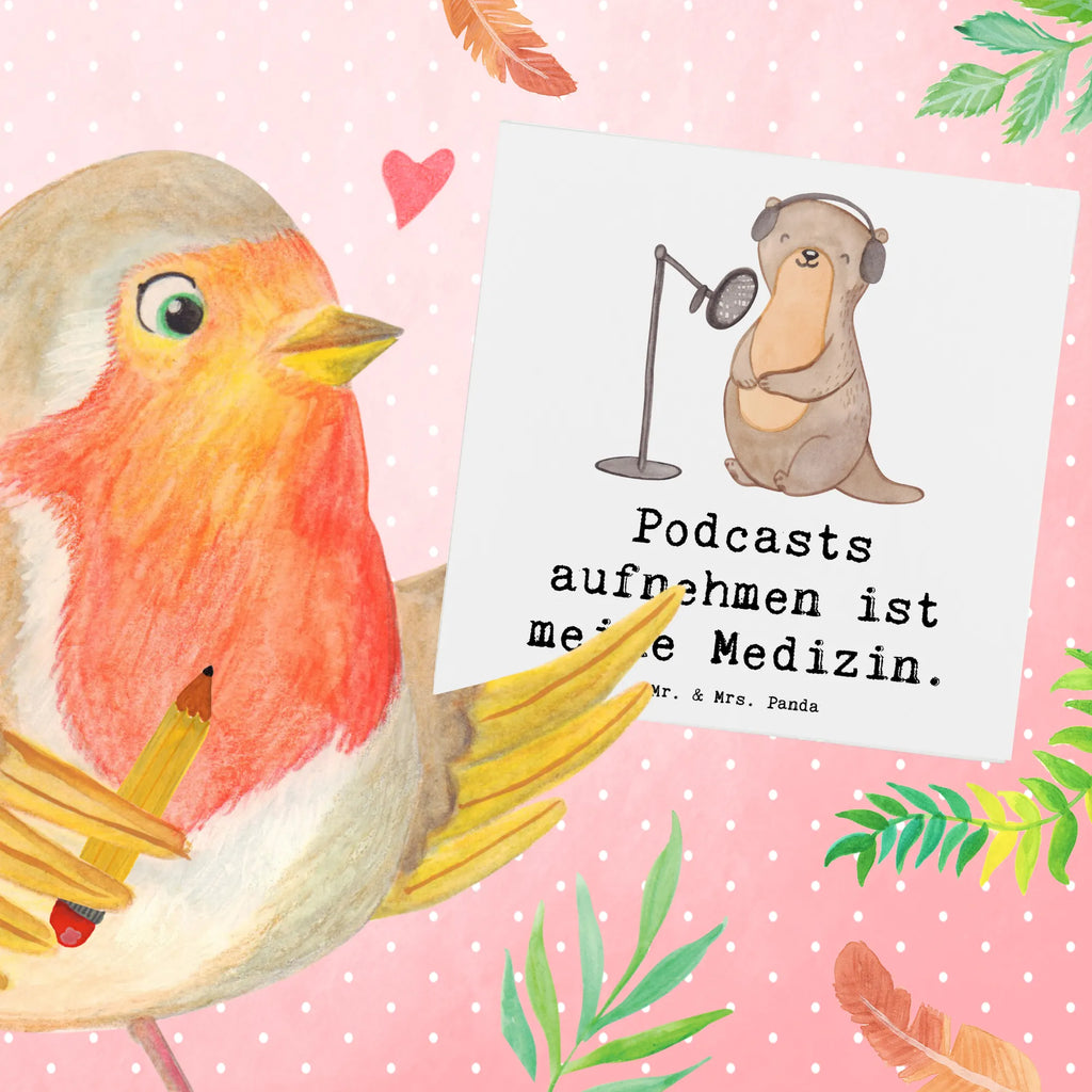 Deluxe Karte Otter Podcast aufnehmen Karte, Grußkarte, Klappkarte, Einladungskarte, Glückwunschkarte, Hochzeitskarte, Geburtstagskarte, Hochwertige Grußkarte, Hochwertige Klappkarte, Geschenk, Sport, Sportart, Hobby, Schenken, Danke, Dankeschön, Auszeichnung, Gewinn, Sportler, Podcast aufnehmen, Podcast produzieren, Podcasterin, Podcaster