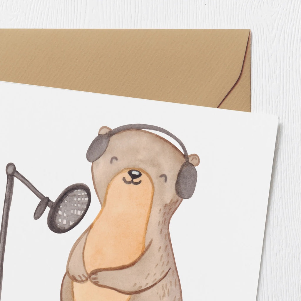 Deluxe Karte Otter Podcast aufnehmen Karte, Grußkarte, Klappkarte, Einladungskarte, Glückwunschkarte, Hochzeitskarte, Geburtstagskarte, Hochwertige Grußkarte, Hochwertige Klappkarte, Geschenk, Sport, Sportart, Hobby, Schenken, Danke, Dankeschön, Auszeichnung, Gewinn, Sportler, Podcast aufnehmen, Podcast produzieren, Podcasterin, Podcaster