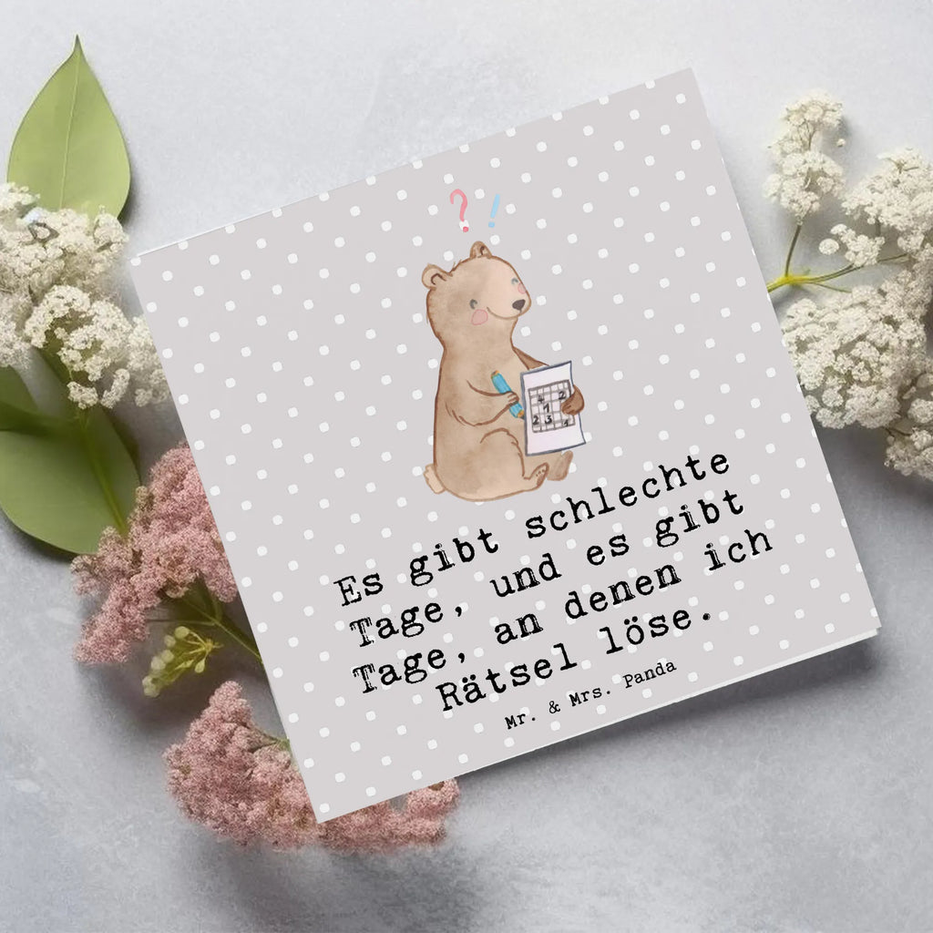 Deluxe Karte Bär Rätsel lösen Karte, Grußkarte, Klappkarte, Einladungskarte, Glückwunschkarte, Hochzeitskarte, Geburtstagskarte, Hochwertige Grußkarte, Hochwertige Klappkarte, Geschenk, Sport, Sportart, Hobby, Schenken, Danke, Dankeschön, Auszeichnung, Gewinn, Sportler, Rätsel lösen, Kreuzworträtsel lösen, Knobeln, Gedächtnistraining, Gedächtnissport