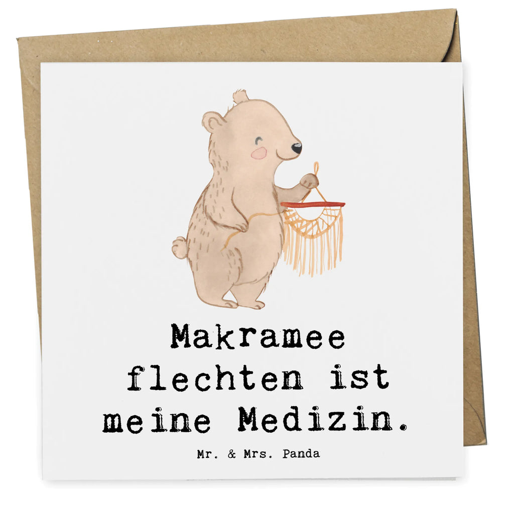 Deluxe Karte Bär Makramee Karte, Grußkarte, Klappkarte, Einladungskarte, Glückwunschkarte, Hochzeitskarte, Geburtstagskarte, Hochwertige Grußkarte, Hochwertige Klappkarte, Geschenk, Sport, Sportart, Hobby, Schenken, Danke, Dankeschön, Auszeichnung, Gewinn, Sportler, Makramee, Basteln, Basteln mit Makramee