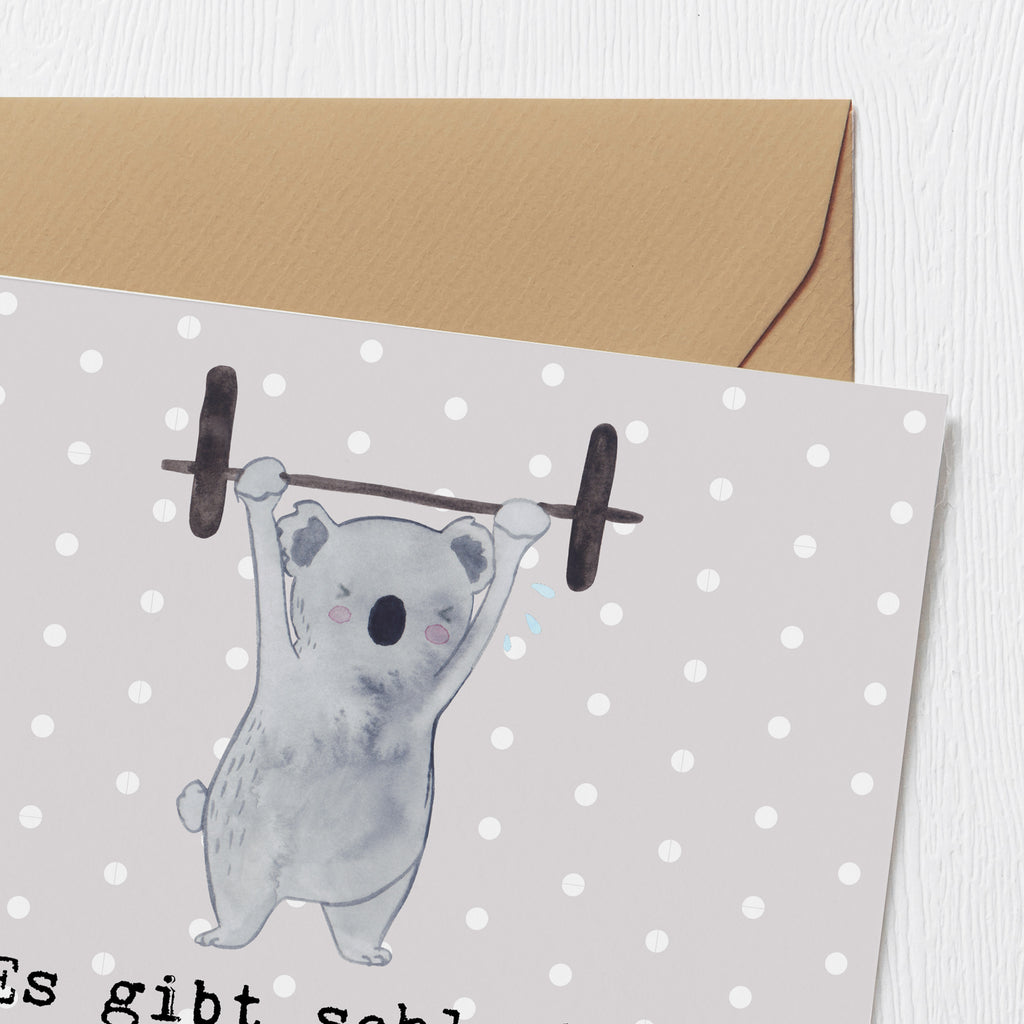 Deluxe Karte Koala Crossfit Karte, Grußkarte, Klappkarte, Einladungskarte, Glückwunschkarte, Hochzeitskarte, Geburtstagskarte, Hochwertige Grußkarte, Hochwertige Klappkarte, Geschenk, Sport, Sportart, Hobby, Schenken, Danke, Dankeschön, Auszeichnung, Gewinn, Sportler, Crossfit, Wettkampfsport, Sportschule