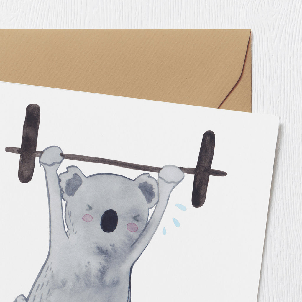 Deluxe Karte Koala Crossfit Karte, Grußkarte, Klappkarte, Einladungskarte, Glückwunschkarte, Hochzeitskarte, Geburtstagskarte, Hochwertige Grußkarte, Hochwertige Klappkarte, Geschenk, Sport, Sportart, Hobby, Schenken, Danke, Dankeschön, Auszeichnung, Gewinn, Sportler, Crossfit, Wettkampfsport, Sportschule