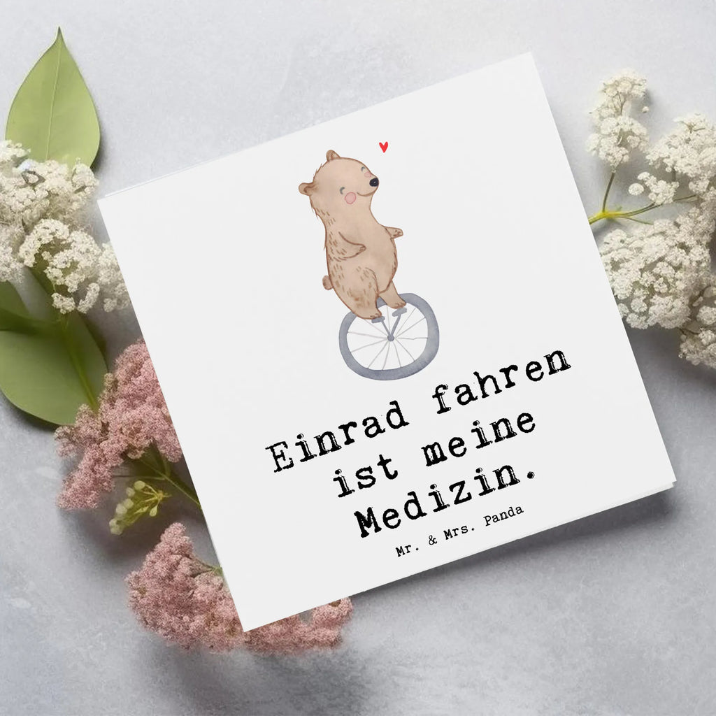 Deluxe Karte Bär Einrad fahren Karte, Grußkarte, Klappkarte, Einladungskarte, Glückwunschkarte, Hochzeitskarte, Geburtstagskarte, Hochwertige Grußkarte, Hochwertige Klappkarte, Geschenk, Sport, Sportart, Hobby, Schenken, Danke, Dankeschön, Auszeichnung, Gewinn, Sportler, Einrad fahren