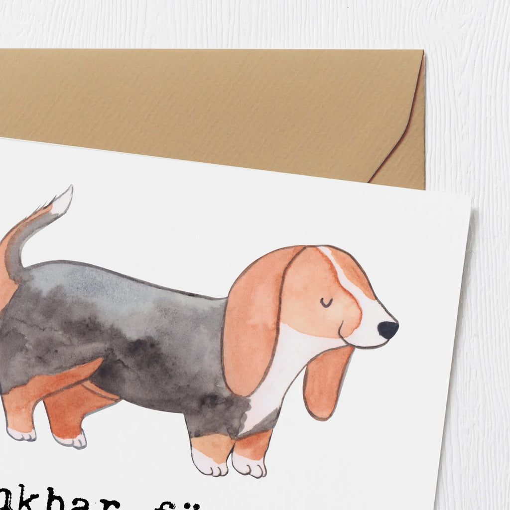 Deluxe Karte Basset Hound Moment Karte, Grußkarte, Klappkarte, Einladungskarte, Glückwunschkarte, Hochzeitskarte, Geburtstagskarte, Hochwertige Grußkarte, Hochwertige Klappkarte, Hund, Hunderasse, Rassehund, Hundebesitzer, Geschenk, Tierfreund, Schenken, Welpe, Basset Hound, Basset