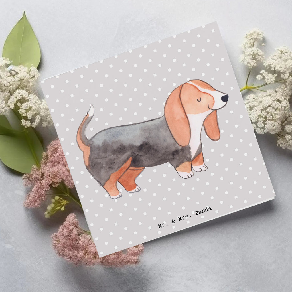 Deluxe Karte Basset Hound Moment Karte, Grußkarte, Klappkarte, Einladungskarte, Glückwunschkarte, Hochzeitskarte, Geburtstagskarte, Hochwertige Grußkarte, Hochwertige Klappkarte, Hund, Hunderasse, Rassehund, Hundebesitzer, Geschenk, Tierfreund, Schenken, Welpe, Basset Hound, Basset