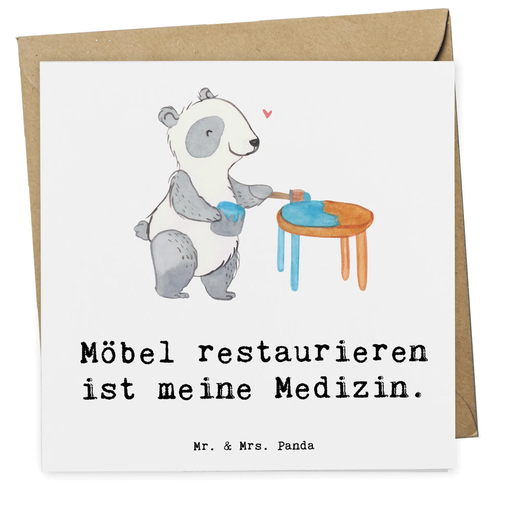 Deluxe Karte Panda Möbel restaurieren Karte, Grußkarte, Klappkarte, Einladungskarte, Glückwunschkarte, Hochzeitskarte, Geburtstagskarte, Hochwertige Grußkarte, Hochwertige Klappkarte, Geschenk, Sport, Sportart, Hobby, Schenken, Danke, Dankeschön, Auszeichnung, Gewinn, Sportler, Möbel restaurieren, antike Möbel restaurieren, Handwerk, Restaurator