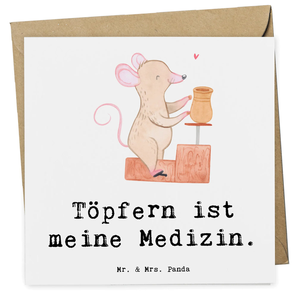 Deluxe Karte Maus Töpfern Karte, Grußkarte, Klappkarte, Einladungskarte, Glückwunschkarte, Hochzeitskarte, Geburtstagskarte, Hochwertige Grußkarte, Hochwertige Klappkarte, Geschenk, Sport, Sportart, Hobby, Schenken, Danke, Dankeschön, Auszeichnung, Gewinn, Sportler, Töpfern, Töpferei, Töpferkurs