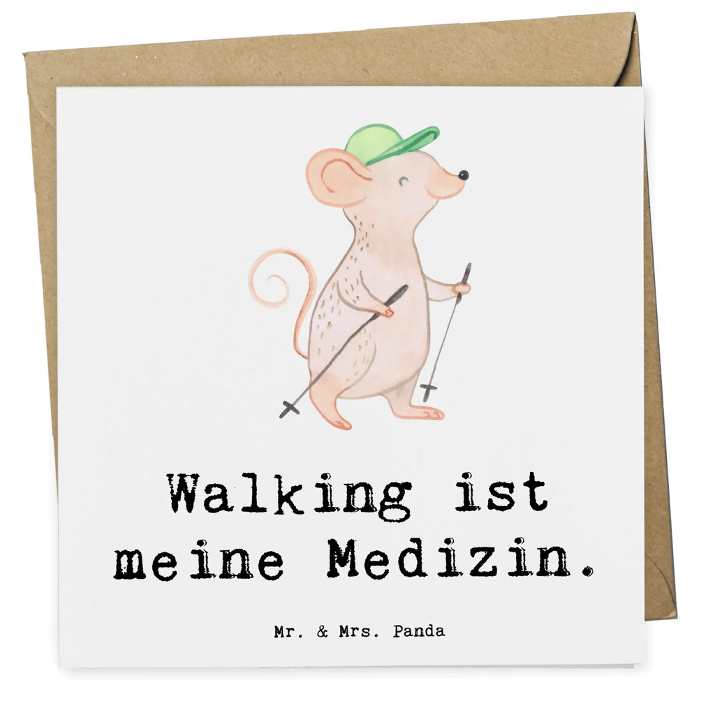 Deluxe Karte Maus Walking Karte, Grußkarte, Klappkarte, Einladungskarte, Glückwunschkarte, Hochzeitskarte, Geburtstagskarte, Hochwertige Grußkarte, Hochwertige Klappkarte, Geschenk, Sport, Sportart, Hobby, Schenken, Danke, Dankeschön, Auszeichnung, Gewinn, Sportler, Walking, Walken, schnelles Gehen, Spazieren gehen