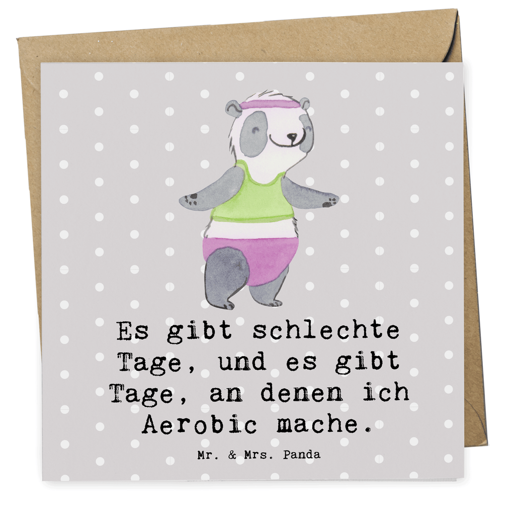 Deluxe Karte Panda Aerobic Karte, Grußkarte, Klappkarte, Einladungskarte, Glückwunschkarte, Hochzeitskarte, Geburtstagskarte, Hochwertige Grußkarte, Hochwertige Klappkarte, Geschenk, Sport, Sportart, Hobby, Schenken, Danke, Dankeschön, Auszeichnung, Gewinn, Sportler, Aerobic, Aerobic Fitness, Fitnessstudio