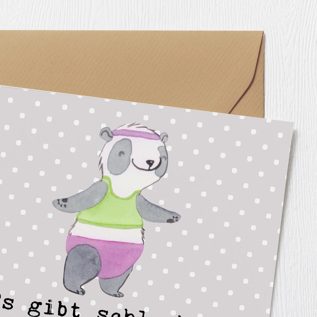 Deluxe Karte Panda Aerobic Karte, Grußkarte, Klappkarte, Einladungskarte, Glückwunschkarte, Hochzeitskarte, Geburtstagskarte, Hochwertige Grußkarte, Hochwertige Klappkarte, Geschenk, Sport, Sportart, Hobby, Schenken, Danke, Dankeschön, Auszeichnung, Gewinn, Sportler, Aerobic, Aerobic Fitness, Fitnessstudio