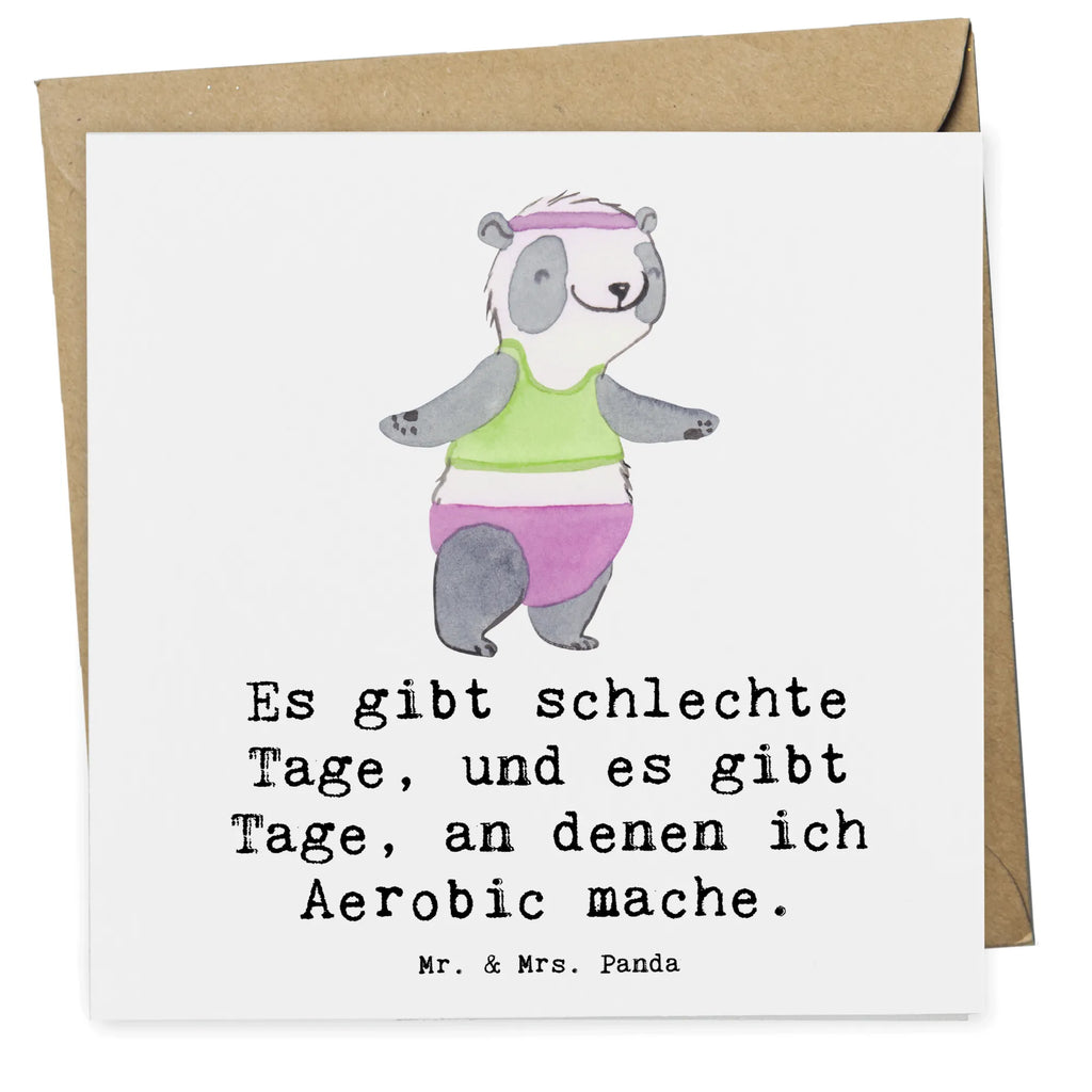 Deluxe Karte Panda Aerobic Karte, Grußkarte, Klappkarte, Einladungskarte, Glückwunschkarte, Hochzeitskarte, Geburtstagskarte, Hochwertige Grußkarte, Hochwertige Klappkarte, Geschenk, Sport, Sportart, Hobby, Schenken, Danke, Dankeschön, Auszeichnung, Gewinn, Sportler, Aerobic, Aerobic Fitness, Fitnessstudio