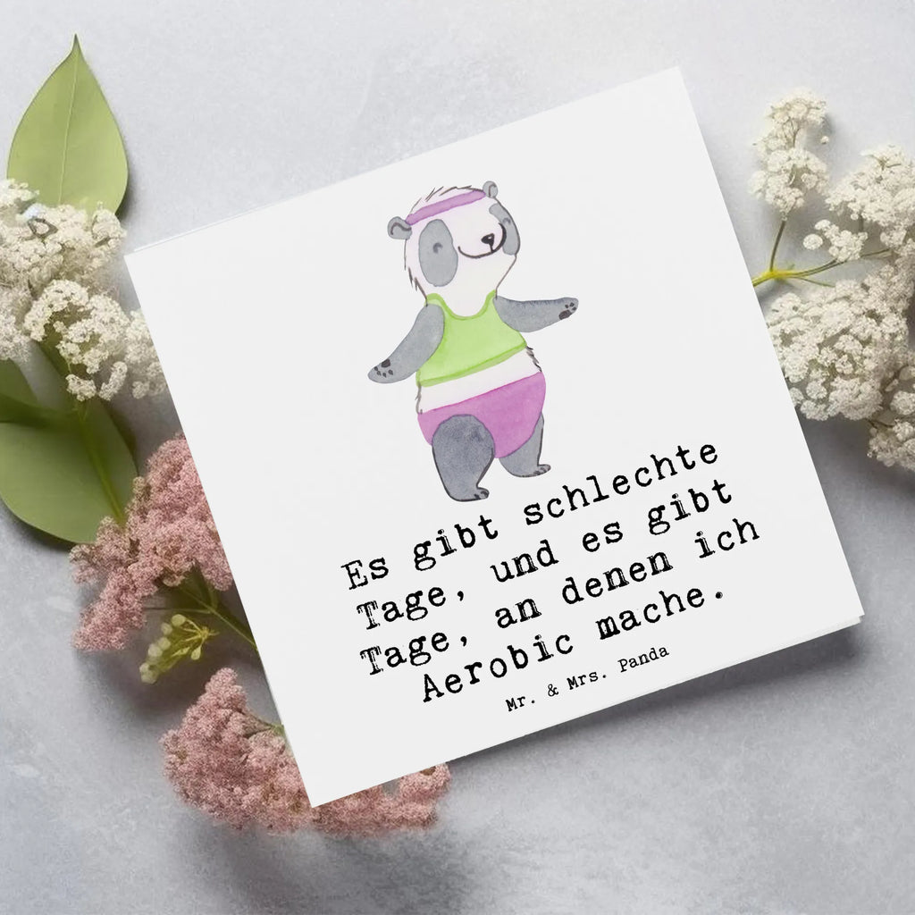 Deluxe Karte Panda Aerobic Karte, Grußkarte, Klappkarte, Einladungskarte, Glückwunschkarte, Hochzeitskarte, Geburtstagskarte, Hochwertige Grußkarte, Hochwertige Klappkarte, Geschenk, Sport, Sportart, Hobby, Schenken, Danke, Dankeschön, Auszeichnung, Gewinn, Sportler, Aerobic, Aerobic Fitness, Fitnessstudio