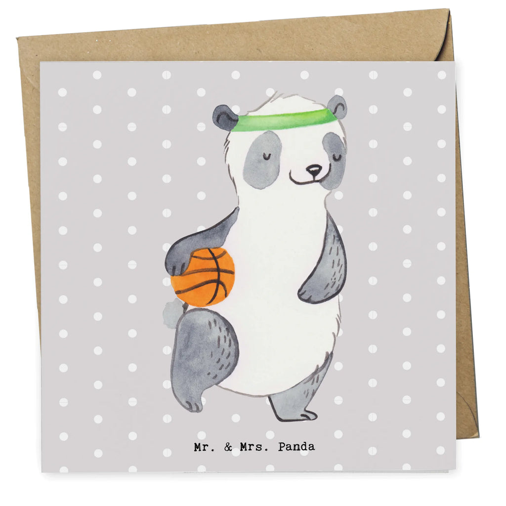 Deluxe Karte Panda Basketball Karte, Grußkarte, Klappkarte, Einladungskarte, Glückwunschkarte, Hochzeitskarte, Geburtstagskarte, Hochwertige Grußkarte, Hochwertige Klappkarte, Geschenk, Sport, Sportart, Hobby, Schenken, Danke, Dankeschön, Auszeichnung, Gewinn, Sportler, Basketball, Basketball Verein, Basketball Verband, Basketballplatz