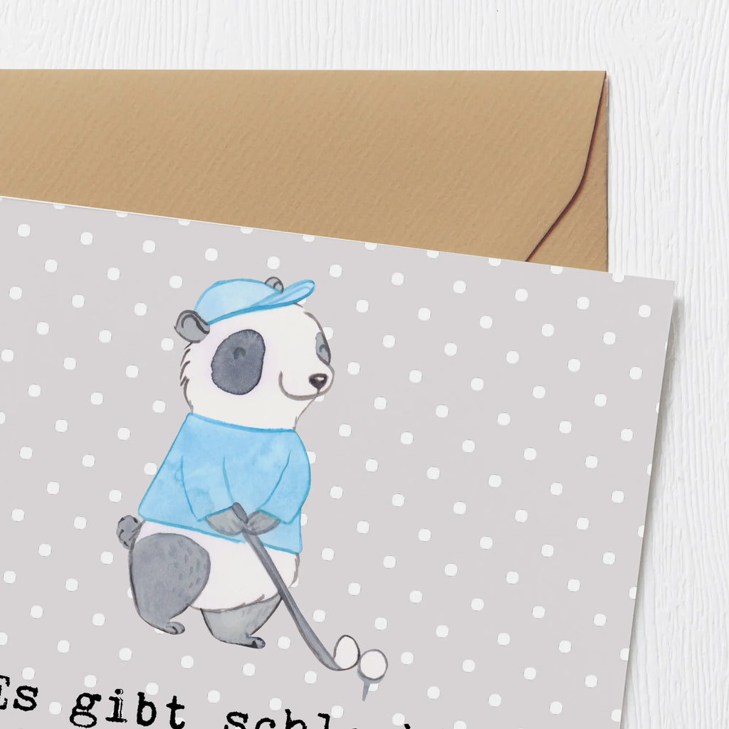 Deluxe Karte Panda Golfen Karte, Grußkarte, Klappkarte, Einladungskarte, Glückwunschkarte, Hochzeitskarte, Geburtstagskarte, Hochwertige Grußkarte, Hochwertige Klappkarte, Geschenk, Sport, Sportart, Hobby, Schenken, Danke, Dankeschön, Auszeichnung, Gewinn, Sportler, Golfen, Golf spielen, Golfplatz, Golfturnier, Golf Verein