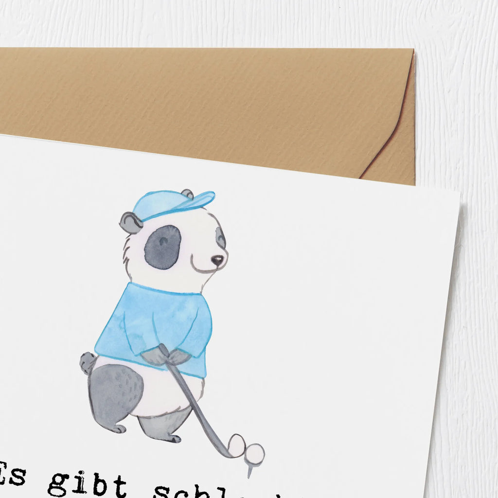 Deluxe Karte Panda Golfen Karte, Grußkarte, Klappkarte, Einladungskarte, Glückwunschkarte, Hochzeitskarte, Geburtstagskarte, Hochwertige Grußkarte, Hochwertige Klappkarte, Geschenk, Sport, Sportart, Hobby, Schenken, Danke, Dankeschön, Auszeichnung, Gewinn, Sportler, Golfen, Golf spielen, Golfplatz, Golfturnier, Golf Verein