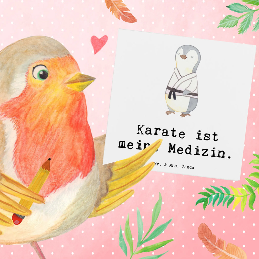 Deluxe Karte Pinguin Karate Karte, Grußkarte, Klappkarte, Einladungskarte, Glückwunschkarte, Hochzeitskarte, Geburtstagskarte, Hochwertige Grußkarte, Hochwertige Klappkarte, Geschenk, Sport, Sportart, Hobby, Schenken, Danke, Dankeschön, Auszeichnung, Gewinn, Sportler, Karate, Kampfsportart, Selbstverteidigung, Kampfkunst, Karate Verein