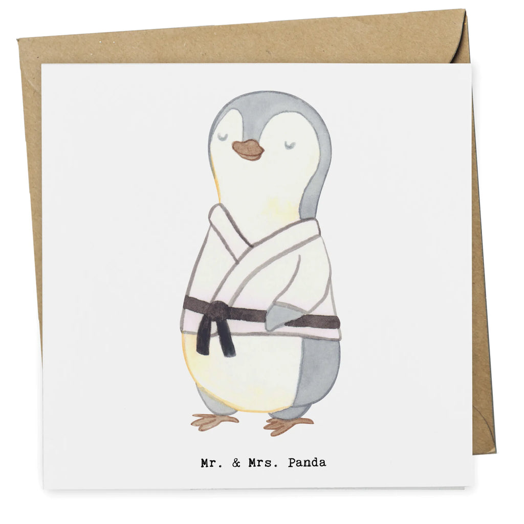 Deluxe Karte Pinguin Karate Karte, Grußkarte, Klappkarte, Einladungskarte, Glückwunschkarte, Hochzeitskarte, Geburtstagskarte, Hochwertige Grußkarte, Hochwertige Klappkarte, Geschenk, Sport, Sportart, Hobby, Schenken, Danke, Dankeschön, Auszeichnung, Gewinn, Sportler, Karate, Kampfsportart, Selbstverteidigung, Kampfkunst, Karate Verein