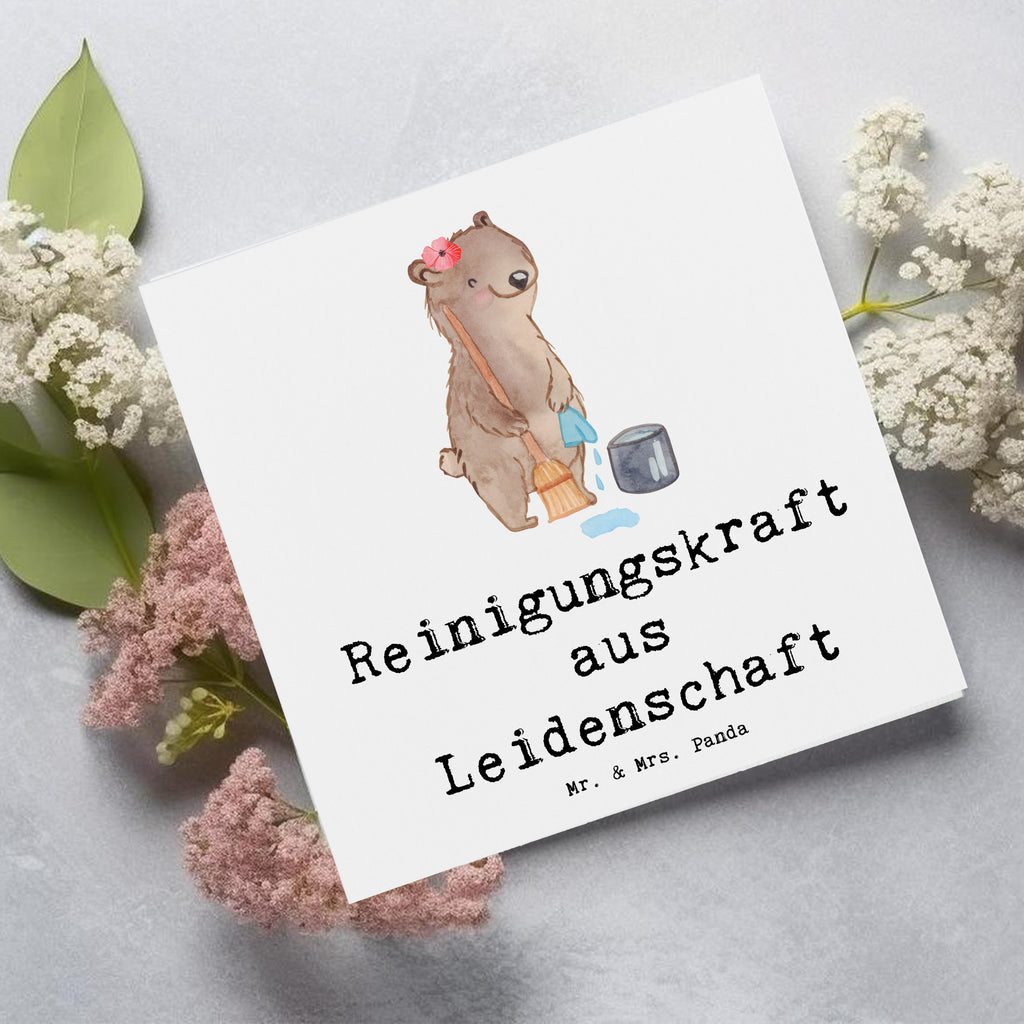 Deluxe Karte Reinigungskraft Leidenschaft Karte, Grußkarte, Klappkarte, Einladungskarte, Glückwunschkarte, Hochzeitskarte, Geburtstagskarte, Hochwertige Grußkarte, Hochwertige Klappkarte, Beruf, Ausbildung, Jubiläum, Abschied, Rente, Kollege, Kollegin, Geschenk, Schenken, Arbeitskollege, Mitarbeiter, Firma, Danke, Dankeschön