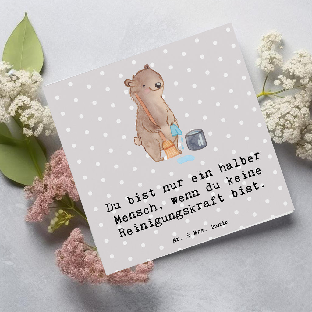 Deluxe Karte Reinigungskraft Herz Karte, Grußkarte, Klappkarte, Einladungskarte, Glückwunschkarte, Hochzeitskarte, Geburtstagskarte, Hochwertige Grußkarte, Hochwertige Klappkarte, Beruf, Ausbildung, Jubiläum, Abschied, Rente, Kollege, Kollegin, Geschenk, Schenken, Arbeitskollege, Mitarbeiter, Firma, Danke, Dankeschön