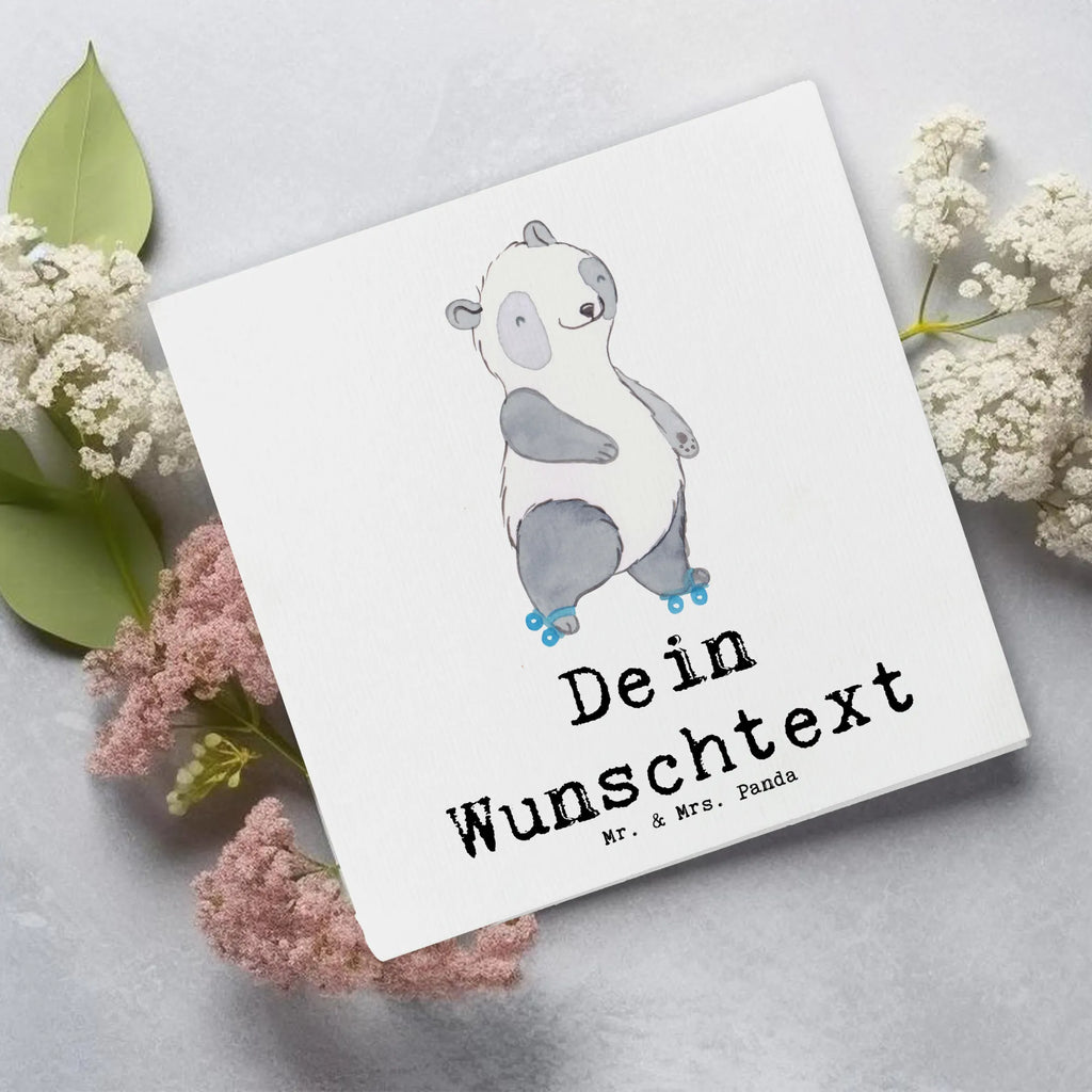 Personalisierte Deluxe Karte Panda Inliner fahren Personalisierte Grußkarte, Personalisiertere Klappkarte, Personalisierte Einladungskarte, Personalisierte Glückwunschkarte, Personalisierte Hochzeitskarte, Personalisierte Geburtstagskarte, Grußkarte mit Namen, Grußkarte selber drucken, Grußkarte selbst gestalten, Grußkarte mit persönlichen Nachrichten, Grußkarte als Geldgeschenk, Grußkarten personalisiert, Personalisierte Karte, Geschenk, Sport, Sportart, Hobby, Schenken, Danke, Dankeschön, Auszeichnung, Gewinn, Sportler, Inliner fahren, Rollschuh fahren, Rollerblades, inlinern