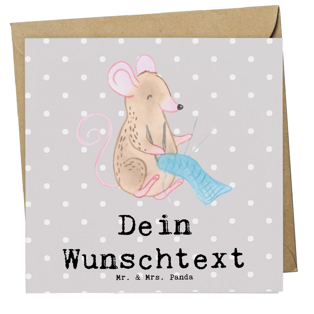 Personalisierte Deluxe Karte Maus Stricken Personalisierte Grußkarte, Personalisiertere Klappkarte, Personalisierte Einladungskarte, Personalisierte Glückwunschkarte, Personalisierte Hochzeitskarte, Personalisierte Geburtstagskarte, Grußkarte mit Namen, Grußkarte selber drucken, Grußkarte selbst gestalten, Grußkarte mit persönlichen Nachrichten, Grußkarte als Geldgeschenk, Grußkarten personalisiert, Personalisierte Karte, Geschenk, Sport, Sportart, Hobby, Schenken, Danke, Dankeschön, Auszeichnung, Gewinn, Sportler, Stricken, DIY