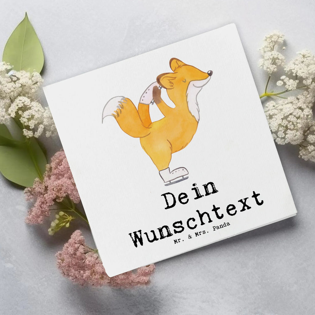 Personalisierte Deluxe Karte Fuchs Eiskunstläufer Personalisierte Grußkarte, Personalisiertere Klappkarte, Personalisierte Einladungskarte, Personalisierte Glückwunschkarte, Personalisierte Hochzeitskarte, Personalisierte Geburtstagskarte, Grußkarte mit Namen, Grußkarte selber drucken, Grußkarte selbst gestalten, Grußkarte mit persönlichen Nachrichten, Grußkarte als Geldgeschenk, Grußkarten personalisiert, Personalisierte Karte, Geschenk, Sport, Sportart, Hobby, Schenken, Danke, Dankeschön, Auszeichnung, Gewinn, Sportler, Eiskunstläufer, Eiskunstläuferin, Eiskunst