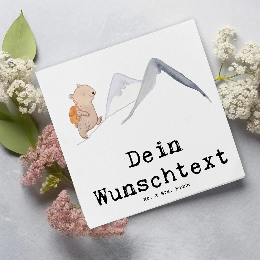 Personalisierte Deluxe Karte Bär Bergsteigen Personalisierte Grußkarte, Personalisiertere Klappkarte, Personalisierte Einladungskarte, Personalisierte Glückwunschkarte, Personalisierte Hochzeitskarte, Personalisierte Geburtstagskarte, Grußkarte mit Namen, Grußkarte selber drucken, Grußkarte selbst gestalten, Grußkarte mit persönlichen Nachrichten, Grußkarte als Geldgeschenk, Grußkarten personalisiert, Personalisierte Karte, Geschenk, Sport, Sportart, Hobby, Schenken, Danke, Dankeschön, Auszeichnung, Gewinn, Sportler, Bergsteigen, wandern, Bergsport, Trekking, Alpinismus, Alpinwandern