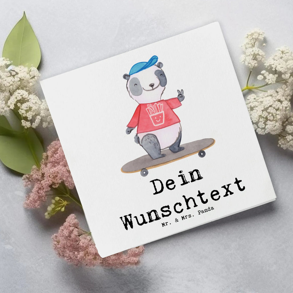 Personalisierte Deluxe Karte Panda Longboard fahren Personalisierte Grußkarte, Personalisiertere Klappkarte, Personalisierte Einladungskarte, Personalisierte Glückwunschkarte, Personalisierte Hochzeitskarte, Personalisierte Geburtstagskarte, Grußkarte mit Namen, Grußkarte selber drucken, Grußkarte selbst gestalten, Grußkarte mit persönlichen Nachrichten, Grußkarte als Geldgeschenk, Grußkarten personalisiert, Personalisierte Karte, Geschenk, Sport, Sportart, Hobby, Schenken, Danke, Dankeschön, Auszeichnung, Gewinn, Sportler, Longboard fahren, Skaten