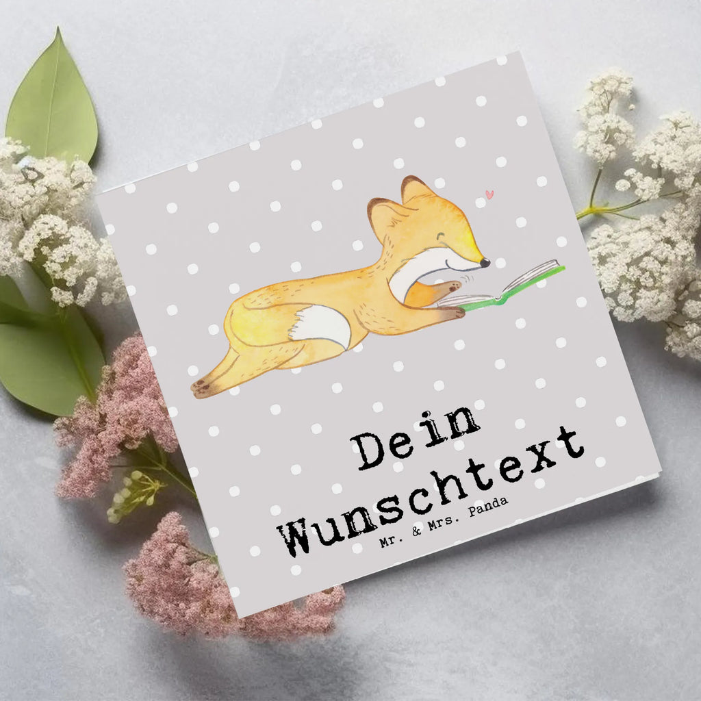 Personalisierte Deluxe Karte Fuchs Lesen Personalisierte Grußkarte, Personalisiertere Klappkarte, Personalisierte Einladungskarte, Personalisierte Glückwunschkarte, Personalisierte Hochzeitskarte, Personalisierte Geburtstagskarte, Grußkarte mit Namen, Grußkarte selber drucken, Grußkarte selbst gestalten, Grußkarte mit persönlichen Nachrichten, Grußkarte als Geldgeschenk, Grußkarten personalisiert, Personalisierte Karte, Geschenk, Sport, Sportart, Hobby, Schenken, Danke, Dankeschön, Auszeichnung, Gewinn, Sportler, lesen, Bücher lesen, Bücherwurm