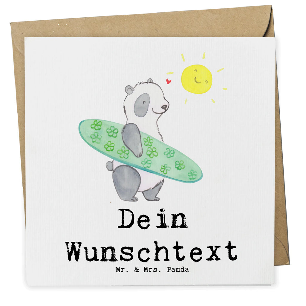 Personalisierte Deluxe Karte Panda Surfen Personalisierte Grußkarte, Personalisiertere Klappkarte, Personalisierte Einladungskarte, Personalisierte Glückwunschkarte, Personalisierte Hochzeitskarte, Personalisierte Geburtstagskarte, Grußkarte mit Namen, Grußkarte selber drucken, Grußkarte selbst gestalten, Grußkarte mit persönlichen Nachrichten, Grußkarte als Geldgeschenk, Grußkarten personalisiert, Personalisierte Karte, Geschenk, Sport, Sportart, Hobby, Schenken, Danke, Dankeschön, Auszeichnung, Gewinn, Sportler, Wellenreiten, Surfen, Surfschule