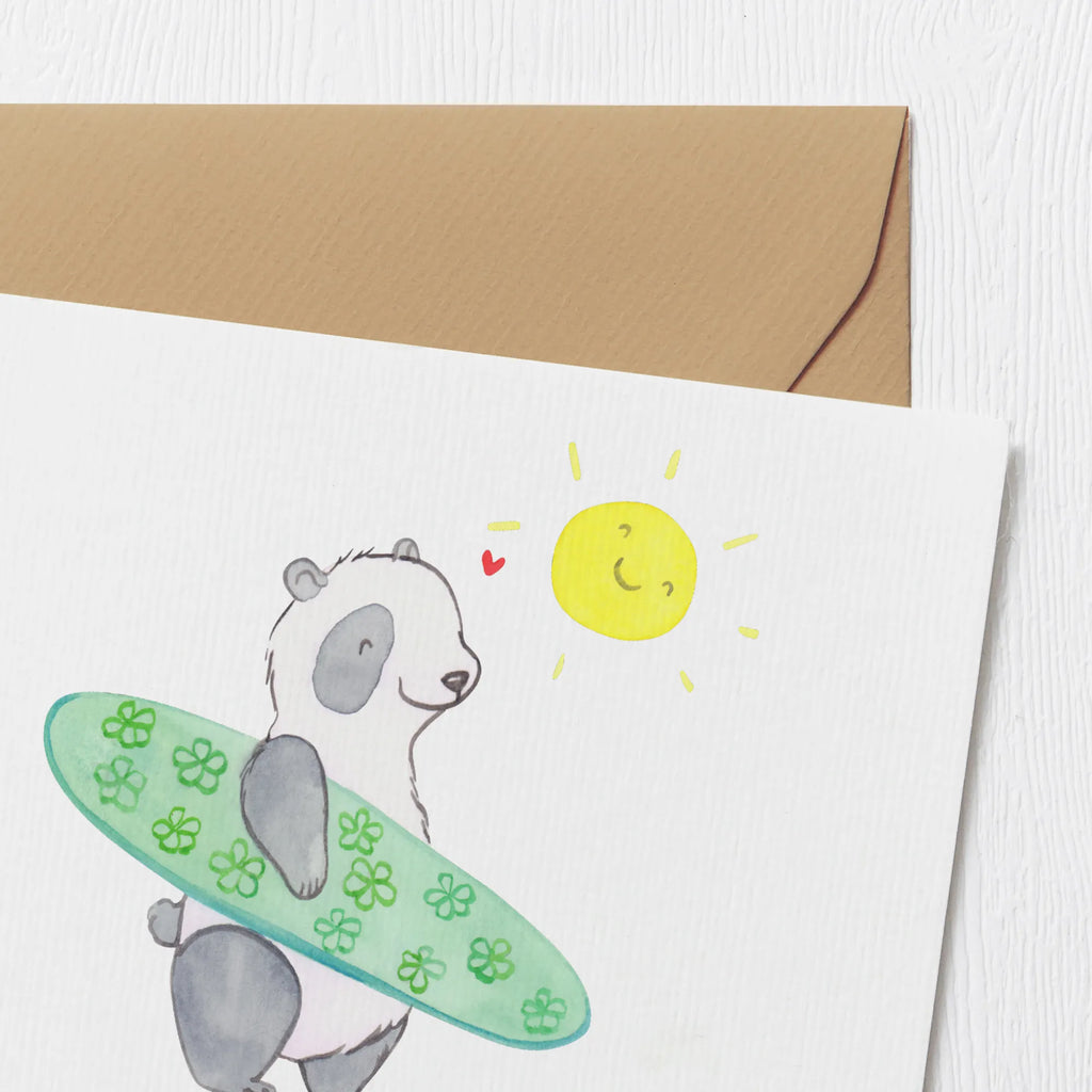 Personalisierte Deluxe Karte Panda Surfen Personalisierte Grußkarte, Personalisiertere Klappkarte, Personalisierte Einladungskarte, Personalisierte Glückwunschkarte, Personalisierte Hochzeitskarte, Personalisierte Geburtstagskarte, Grußkarte mit Namen, Grußkarte selber drucken, Grußkarte selbst gestalten, Grußkarte mit persönlichen Nachrichten, Grußkarte als Geldgeschenk, Grußkarten personalisiert, Personalisierte Karte, Geschenk, Sport, Sportart, Hobby, Schenken, Danke, Dankeschön, Auszeichnung, Gewinn, Sportler, Wellenreiten, Surfen, Surfschule