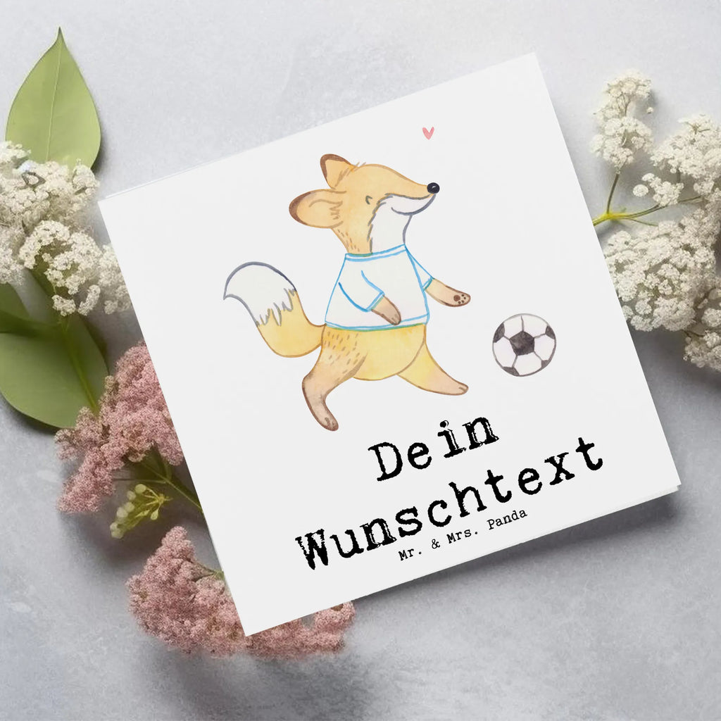 Personalisierte Deluxe Karte Fuchs Fußball spielen Personalisierte Grußkarte, Personalisiertere Klappkarte, Personalisierte Einladungskarte, Personalisierte Glückwunschkarte, Personalisierte Hochzeitskarte, Personalisierte Geburtstagskarte, Grußkarte mit Namen, Grußkarte selber drucken, Grußkarte selbst gestalten, Grußkarte mit persönlichen Nachrichten, Grußkarte als Geldgeschenk, Grußkarten personalisiert, Personalisierte Karte, Geschenk, Sport, Sportart, Hobby, Schenken, Danke, Dankeschön, Auszeichnung, Gewinn, Sportler, Fußball spielen, Fußballtraining, Fußballverein, Fußballmannschaft, Fußball Turnier, Punktspiele, Fußball