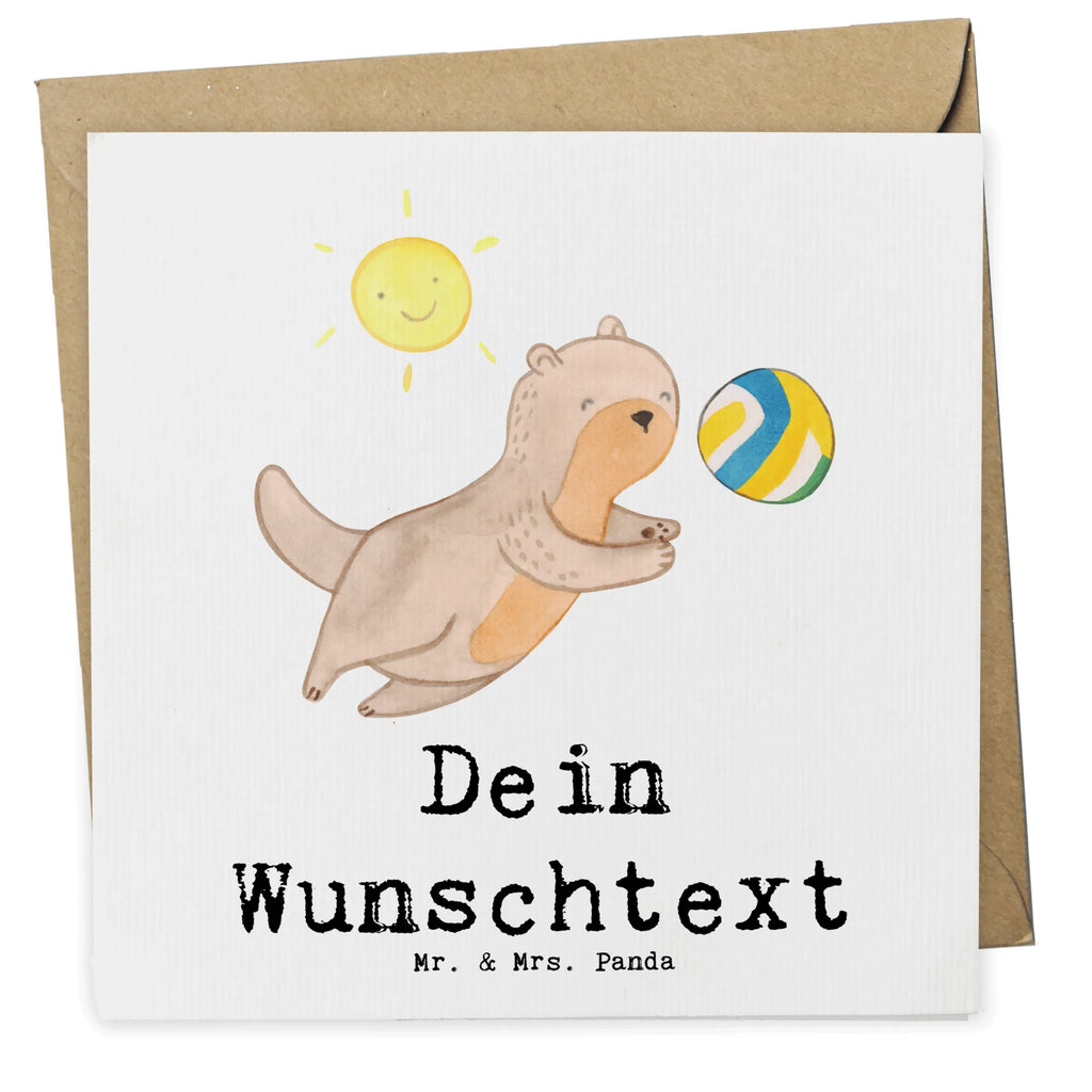 Personalisierte Deluxe Karte Otter Beachvolleyball Personalisierte Grußkarte, Personalisiertere Klappkarte, Personalisierte Einladungskarte, Personalisierte Glückwunschkarte, Personalisierte Hochzeitskarte, Personalisierte Geburtstagskarte, Grußkarte mit Namen, Grußkarte selber drucken, Grußkarte selbst gestalten, Grußkarte mit persönlichen Nachrichten, Grußkarte als Geldgeschenk, Grußkarten personalisiert, Personalisierte Karte, Geschenk, Sport, Sportart, Hobby, Schenken, Danke, Dankeschön, Auszeichnung, Gewinn, Sportler, Beachvolleyball, Volleyball, Ballsport, Volleyballturnier