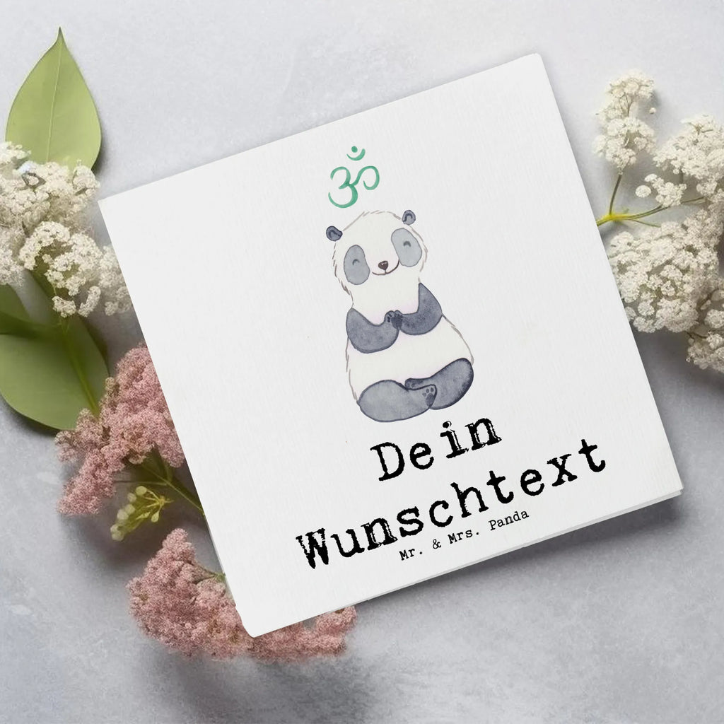 Personalisierte Deluxe Karte Panda Meditieren Personalisierte Grußkarte, Personalisiertere Klappkarte, Personalisierte Einladungskarte, Personalisierte Glückwunschkarte, Personalisierte Hochzeitskarte, Personalisierte Geburtstagskarte, Grußkarte mit Namen, Grußkarte selber drucken, Grußkarte selbst gestalten, Grußkarte mit persönlichen Nachrichten, Grußkarte als Geldgeschenk, Grußkarten personalisiert, Personalisierte Karte, Geschenk, Sport, Sportart, Hobby, Schenken, Danke, Dankeschön, Auszeichnung, Gewinn, Sportler, Meditieren, Meditation, Meditationskurs