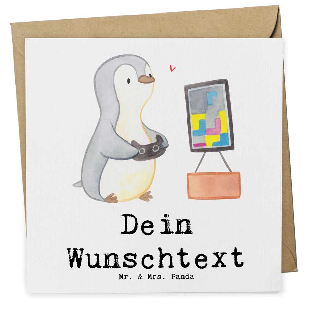 Personalisierte Deluxe Karte Pinguin Zocken Personalisierte Grußkarte, Personalisiertere Klappkarte, Personalisierte Einladungskarte, Personalisierte Glückwunschkarte, Personalisierte Hochzeitskarte, Personalisierte Geburtstagskarte, Grußkarte mit Namen, Grußkarte selber drucken, Grußkarte selbst gestalten, Grußkarte mit persönlichen Nachrichten, Grußkarte als Geldgeschenk, Grußkarten personalisiert, Personalisierte Karte, Geschenk, Sport, Sportart, Hobby, Schenken, Danke, Dankeschön, Auszeichnung, Gewinn, Sportler, Zocken, Gaming, Videospiele, Videogames