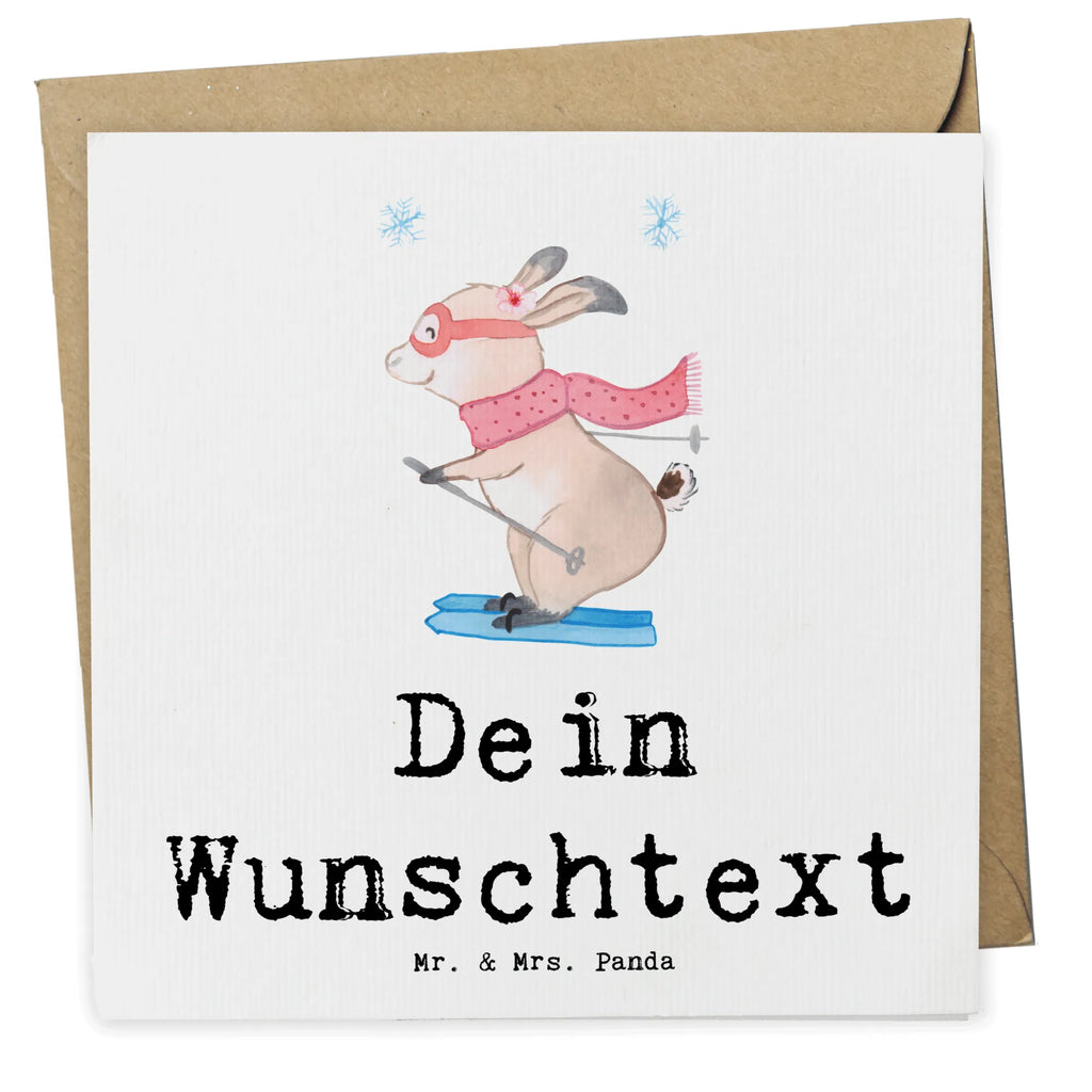 Personalisierte Deluxe Karte Hase Skifahren Personalisierte Grußkarte, Personalisiertere Klappkarte, Personalisierte Einladungskarte, Personalisierte Glückwunschkarte, Personalisierte Hochzeitskarte, Personalisierte Geburtstagskarte, Grußkarte mit Namen, Grußkarte selber drucken, Grußkarte selbst gestalten, Grußkarte mit persönlichen Nachrichten, Grußkarte als Geldgeschenk, Grußkarten personalisiert, Personalisierte Karte, Geschenk, Sport, Sportart, Hobby, Schenken, Danke, Dankeschön, Auszeichnung, Gewinn, Sportler, Ski fahren, Skifahren, Skisport, Skiwettbewerb, Skirennen