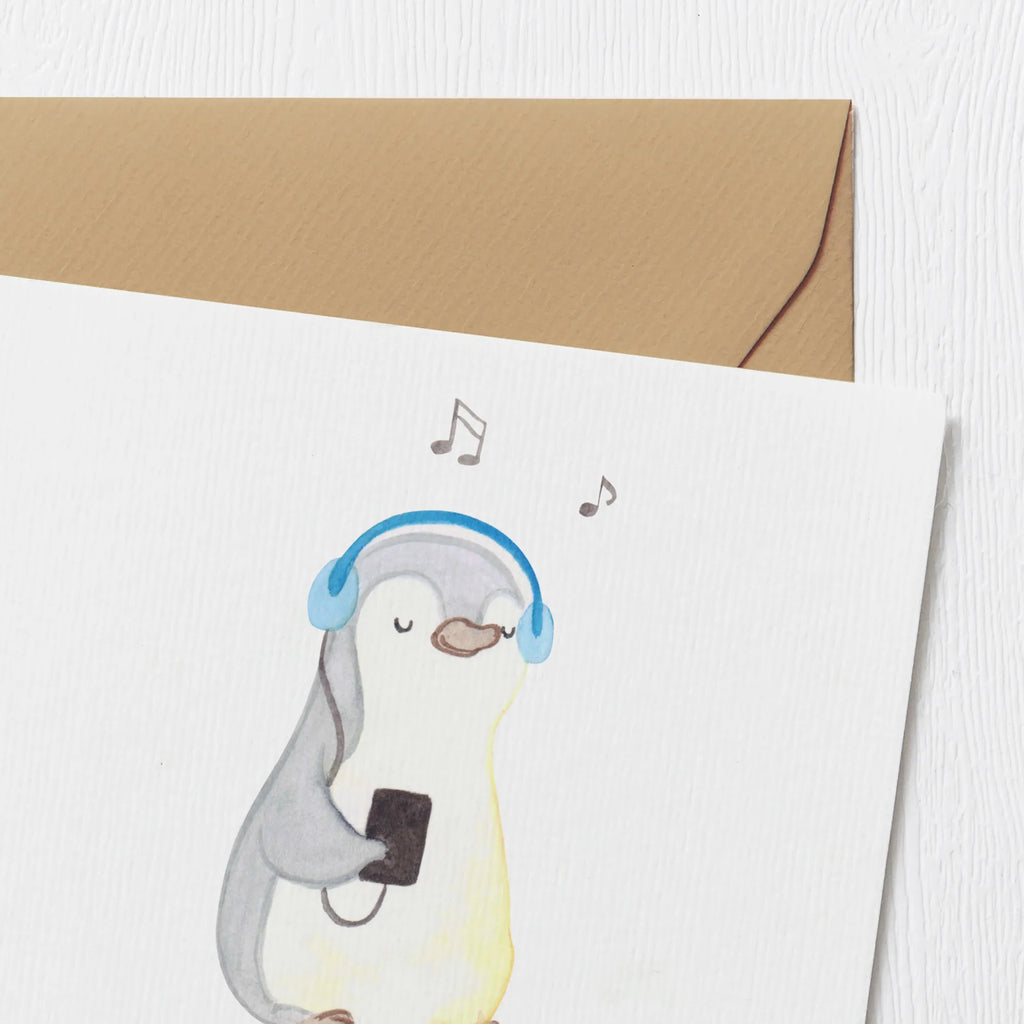 Personalisierte Deluxe Karte Pinguin Musik hören Personalisierte Grußkarte, Personalisiertere Klappkarte, Personalisierte Einladungskarte, Personalisierte Glückwunschkarte, Personalisierte Hochzeitskarte, Personalisierte Geburtstagskarte, Grußkarte mit Namen, Grußkarte selber drucken, Grußkarte selbst gestalten, Grußkarte mit persönlichen Nachrichten, Grußkarte als Geldgeschenk, Grußkarten personalisiert, Personalisierte Karte, Geschenk, Sport, Sportart, Hobby, Schenken, Danke, Dankeschön, Auszeichnung, Gewinn, Sportler, Musik hören, Lieblingssong