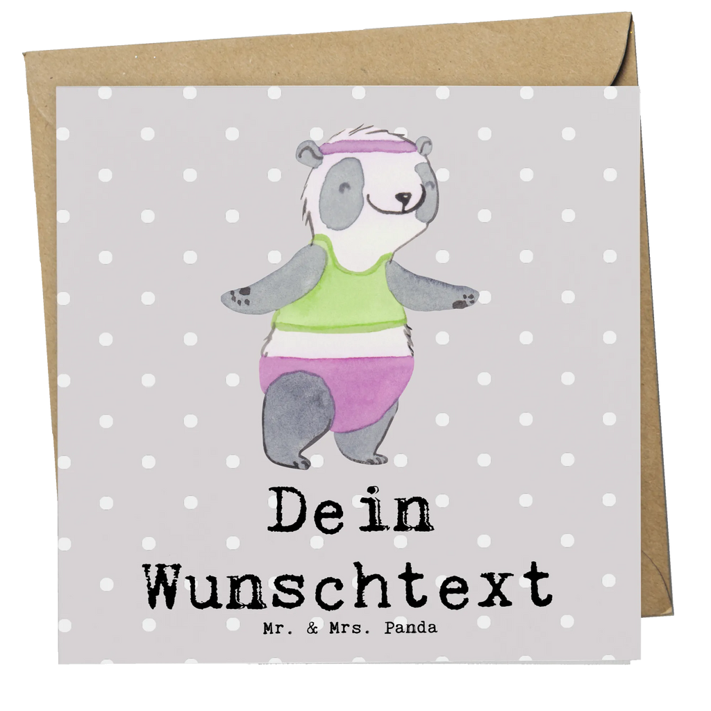 Personalisierte Deluxe Karte Panda Aerobic Personalisierte Grußkarte, Personalisiertere Klappkarte, Personalisierte Einladungskarte, Personalisierte Glückwunschkarte, Personalisierte Hochzeitskarte, Personalisierte Geburtstagskarte, Grußkarte mit Namen, Grußkarte selber drucken, Grußkarte selbst gestalten, Grußkarte mit persönlichen Nachrichten, Grußkarte als Geldgeschenk, Grußkarten personalisiert, Personalisierte Karte, Geschenk, Sport, Sportart, Hobby, Schenken, Danke, Dankeschön, Auszeichnung, Gewinn, Sportler, Aerobic, Aerobic Fitness, Fitnessstudio