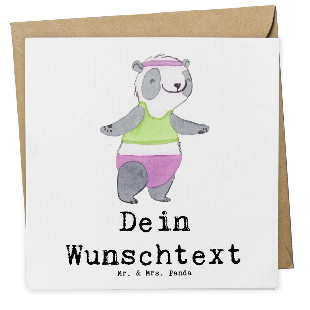 Personalisierte Deluxe Karte Panda Aerobic Personalisierte Grußkarte, Personalisiertere Klappkarte, Personalisierte Einladungskarte, Personalisierte Glückwunschkarte, Personalisierte Hochzeitskarte, Personalisierte Geburtstagskarte, Grußkarte mit Namen, Grußkarte selber drucken, Grußkarte selbst gestalten, Grußkarte mit persönlichen Nachrichten, Grußkarte als Geldgeschenk, Grußkarten personalisiert, Personalisierte Karte, Geschenk, Sport, Sportart, Hobby, Schenken, Danke, Dankeschön, Auszeichnung, Gewinn, Sportler, Aerobic, Aerobic Fitness, Fitnessstudio