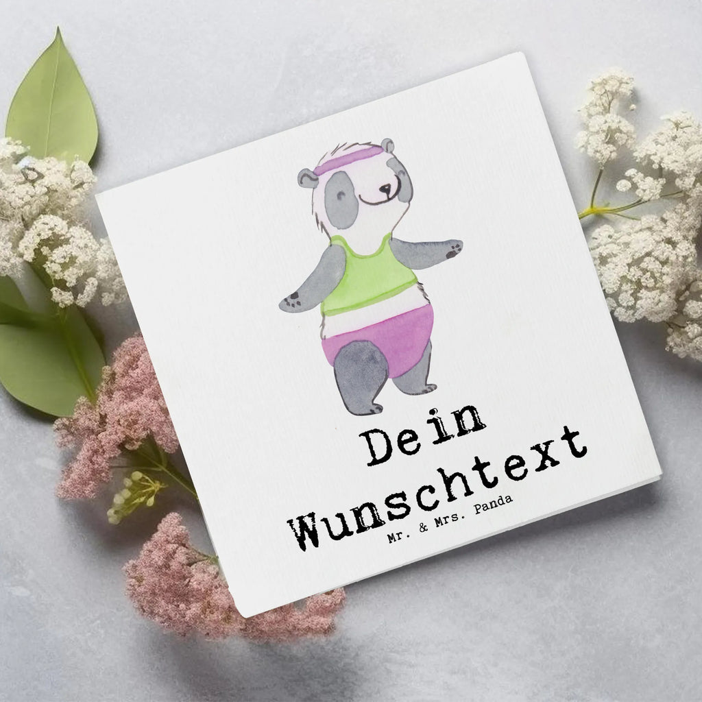 Personalisierte Deluxe Karte Panda Aerobic Personalisierte Grußkarte, Personalisiertere Klappkarte, Personalisierte Einladungskarte, Personalisierte Glückwunschkarte, Personalisierte Hochzeitskarte, Personalisierte Geburtstagskarte, Grußkarte mit Namen, Grußkarte selber drucken, Grußkarte selbst gestalten, Grußkarte mit persönlichen Nachrichten, Grußkarte als Geldgeschenk, Grußkarten personalisiert, Personalisierte Karte, Geschenk, Sport, Sportart, Hobby, Schenken, Danke, Dankeschön, Auszeichnung, Gewinn, Sportler, Aerobic, Aerobic Fitness, Fitnessstudio