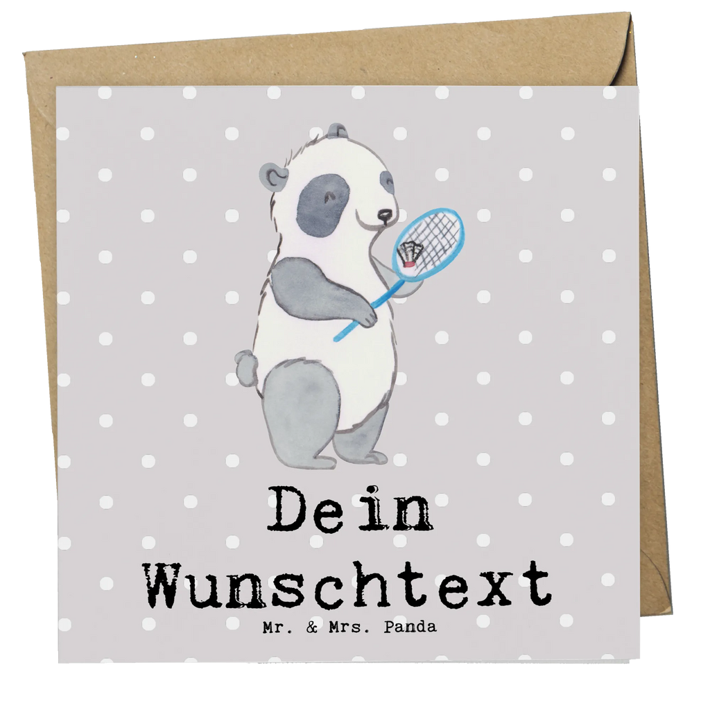 Personalisierte Deluxe Karte Panda Badminton Personalisierte Grußkarte, Personalisiertere Klappkarte, Personalisierte Einladungskarte, Personalisierte Glückwunschkarte, Personalisierte Hochzeitskarte, Personalisierte Geburtstagskarte, Grußkarte mit Namen, Grußkarte selber drucken, Grußkarte selbst gestalten, Grußkarte mit persönlichen Nachrichten, Grußkarte als Geldgeschenk, Grußkarten personalisiert, Personalisierte Karte, Geschenk, Sport, Sportart, Hobby, Schenken, Danke, Dankeschön, Auszeichnung, Gewinn, Sportler, Badminton, Badminton spielen