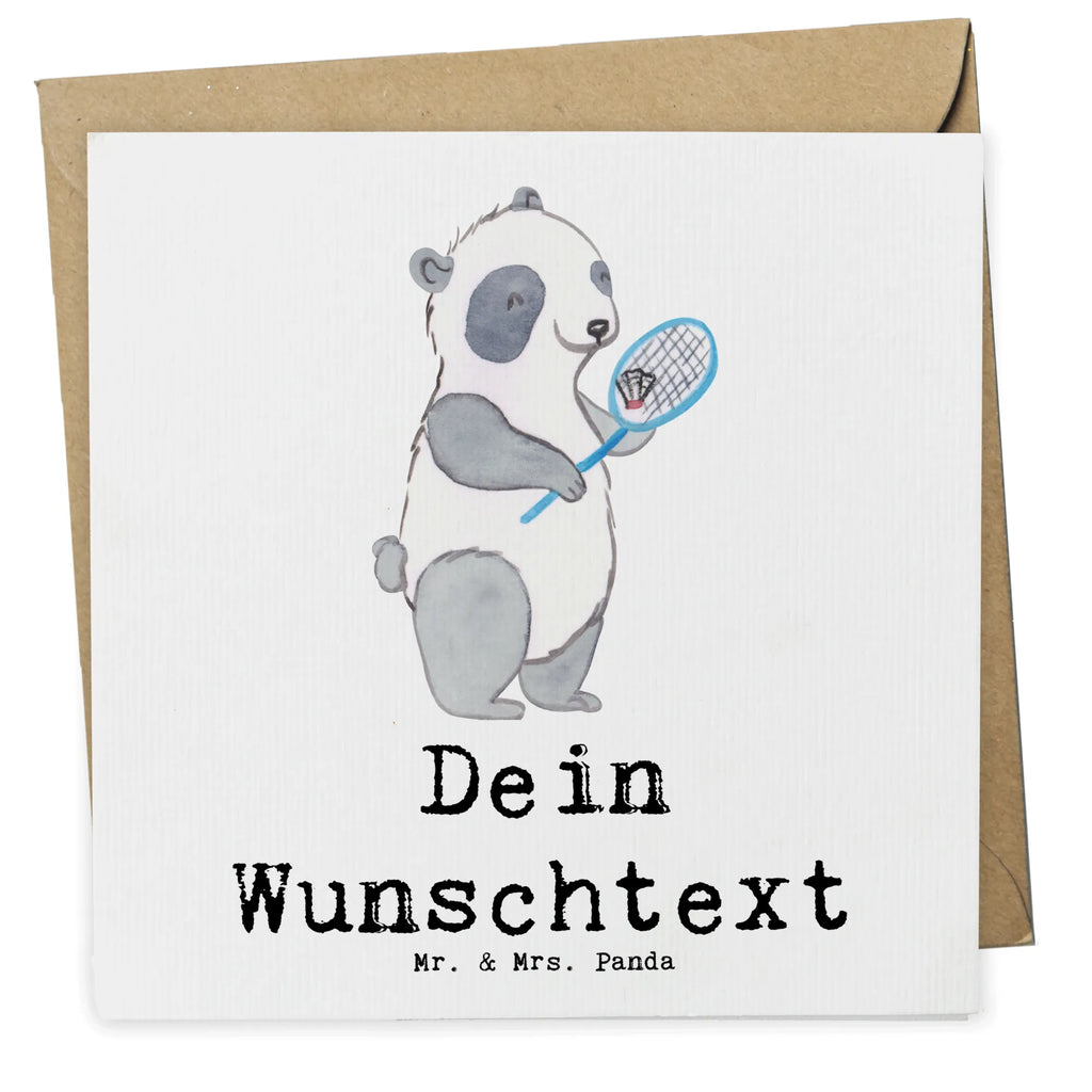 Personalisierte Deluxe Karte Panda Badminton Personalisierte Grußkarte, Personalisiertere Klappkarte, Personalisierte Einladungskarte, Personalisierte Glückwunschkarte, Personalisierte Hochzeitskarte, Personalisierte Geburtstagskarte, Grußkarte mit Namen, Grußkarte selber drucken, Grußkarte selbst gestalten, Grußkarte mit persönlichen Nachrichten, Grußkarte als Geldgeschenk, Grußkarten personalisiert, Personalisierte Karte, Geschenk, Sport, Sportart, Hobby, Schenken, Danke, Dankeschön, Auszeichnung, Gewinn, Sportler, Badminton, Badminton spielen