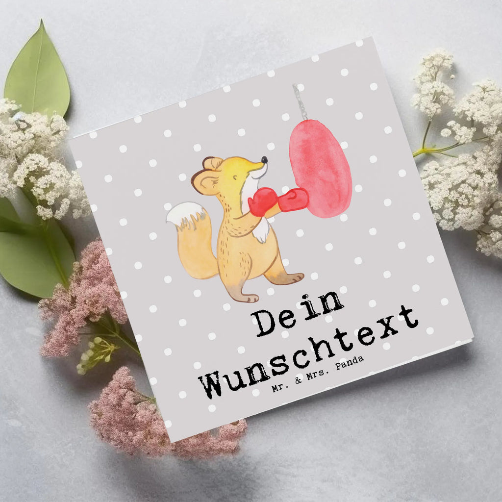 Personalisierte Deluxe Karte Fuchs Boxen Personalisierte Grußkarte, Personalisiertere Klappkarte, Personalisierte Einladungskarte, Personalisierte Glückwunschkarte, Personalisierte Hochzeitskarte, Personalisierte Geburtstagskarte, Grußkarte mit Namen, Grußkarte selber drucken, Grußkarte selbst gestalten, Grußkarte mit persönlichen Nachrichten, Grußkarte als Geldgeschenk, Grußkarten personalisiert, Personalisierte Karte, Geschenk, Sport, Sportart, Hobby, Schenken, Danke, Dankeschön, Auszeichnung, Gewinn, Sportler, Boxen, Boxkampf, Boxtraining