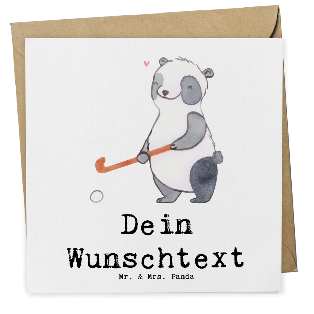 Personalisierte Deluxe Karte Panda Hockey spielen Personalisierte Grußkarte, Personalisiertere Klappkarte, Personalisierte Einladungskarte, Personalisierte Glückwunschkarte, Personalisierte Hochzeitskarte, Personalisierte Geburtstagskarte, Grußkarte mit Namen, Grußkarte selber drucken, Grußkarte selbst gestalten, Grußkarte mit persönlichen Nachrichten, Grußkarte als Geldgeschenk, Grußkarten personalisiert, Personalisierte Karte, Geschenk, Sport, Sportart, Hobby, Schenken, Danke, Dankeschön, Auszeichnung, Gewinn, Sportler, Hockey spielen, Feldhockey, Hockeyschläger, Hockey Verein