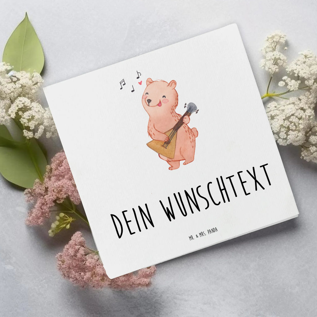 Personalisierte Deluxe Karte Bär Balalaika Personalisierte Grußkarte, Personalisiertere Klappkarte, Personalisierte Einladungskarte, Personalisierte Glückwunschkarte, Personalisierte Hochzeitskarte, Personalisierte Geburtstagskarte, Grußkarte mit Namen, Grußkarte selber drucken, Grußkarte selbst gestalten, Grußkarte mit persönlichen Nachrichten, Grußkarte als Geldgeschenk, Grußkarten personalisiert, Personalisierte Karte, Instrumente, Geschenke Musiker, Musikliebhaber, Bär, Balalaika, Laute, Saiteninstrument, Zupfinstrument